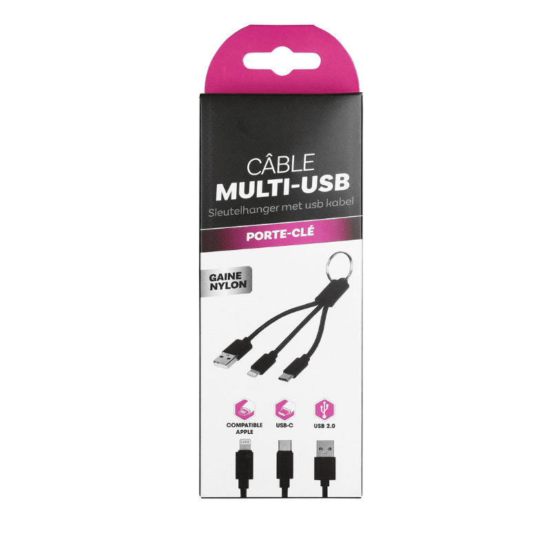 CABLE MULTI USB en porte clé